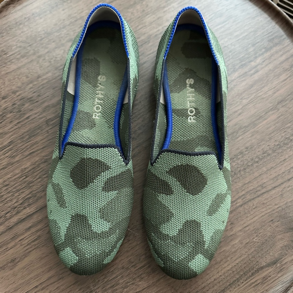 Rothy's Green and Blue Camo Flats